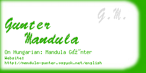 gunter mandula business card